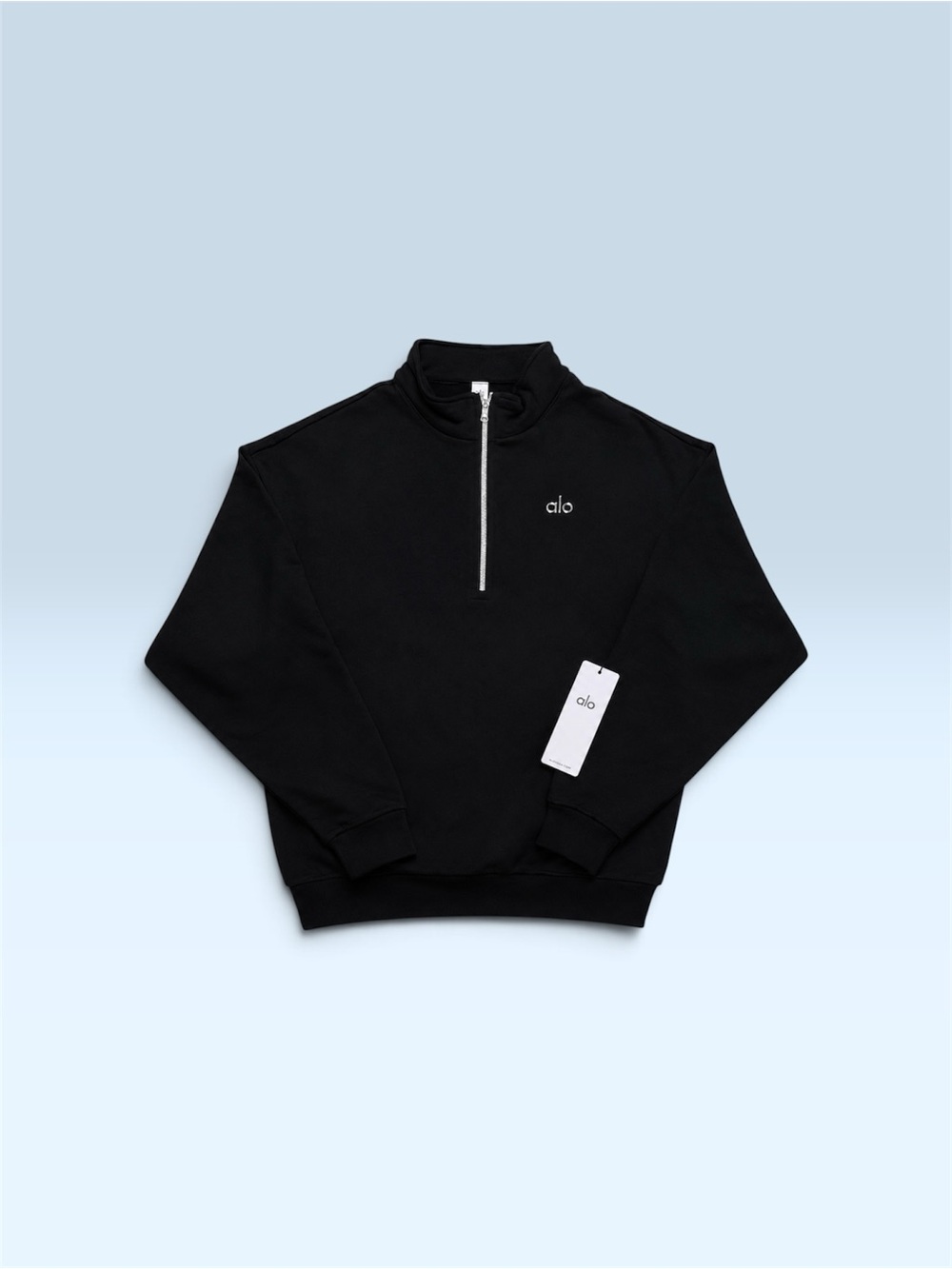 ALO Yoga accolade 1/4 pullover zip Black NWT Size M